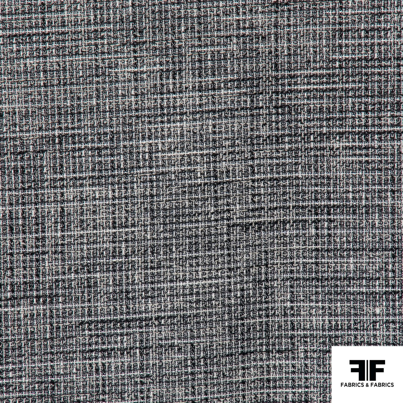 Black White Textured Cotton Blend Tweed Fabrics Fabrics