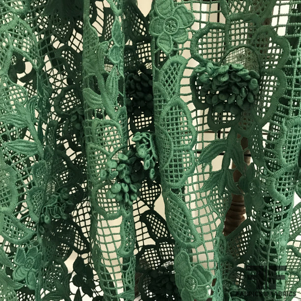 3D Floral Guipure Lace - Green – Fabrics & Fabrics