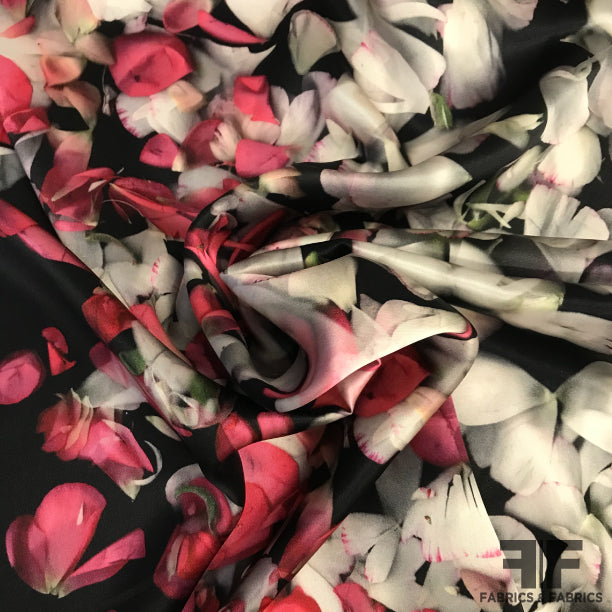 Rose Petal Gradient Silk Charmeuse - Red/White/Black – Fabrics & Fabrics