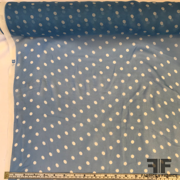 Polka Dot Silk Chiffon - Periwinkle Blue/White – Fabrics & Fabrics