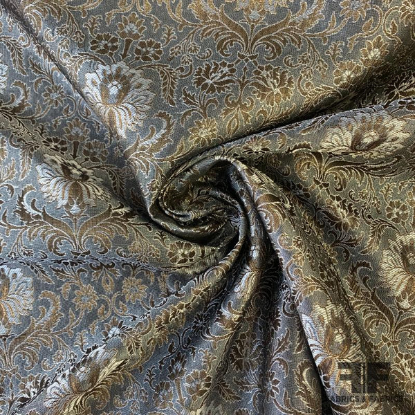 Metallic Renaissance Jacquard Brocade - Silver/Gold | FABRICS & FABRICS ...