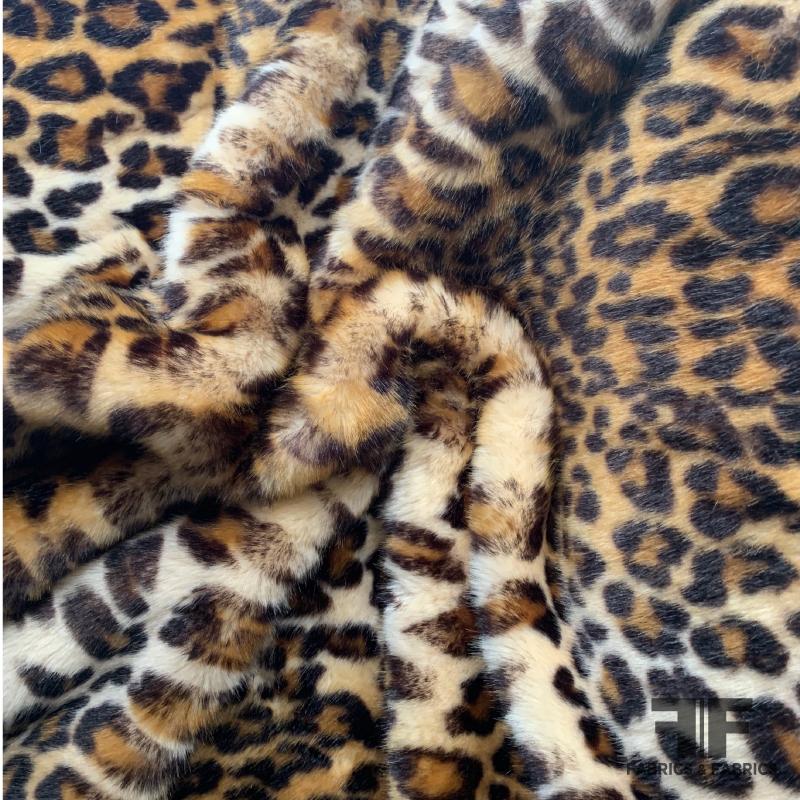 Cheetah Printed Faux Fur - Black/Tan/Nude | FABRICS & FABRICS – Fabrics ...