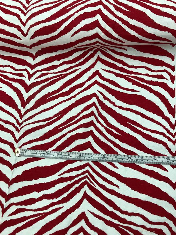 Zebra Printed Cotton Canvas - Red / White | FABRICS & FABRICS – Fabrics ...