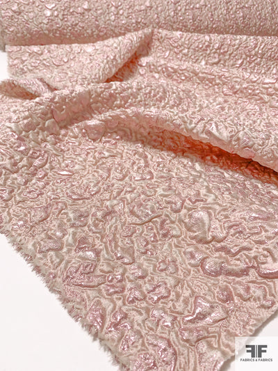 Italian Abstract Textured Metallic Novelty Brocade - Powder Pink