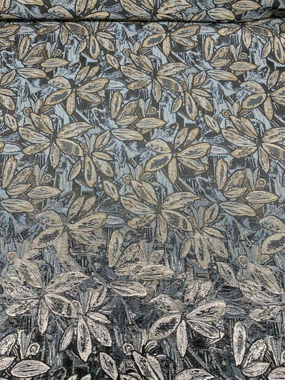 Floral Metallic Brocade - Gold / Silver / Grey / Brown