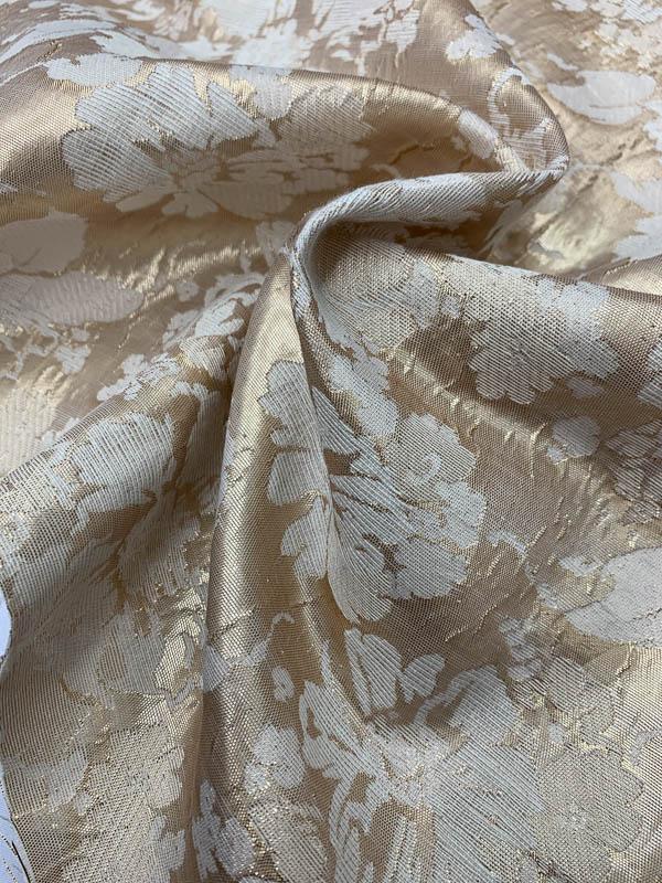 Metallic Floral Brocade - Gold/Cream | FABRICS & FABRICS – Fabrics ...