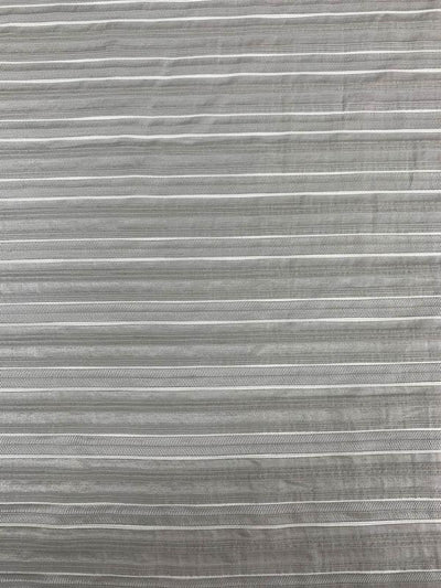 Horizontal Striped Brocade - Grey / White