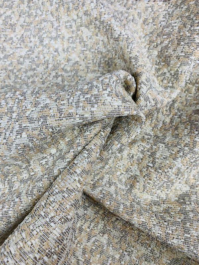 Upholstery Weight Brocade with Lurex - Beige / Tan / Gold