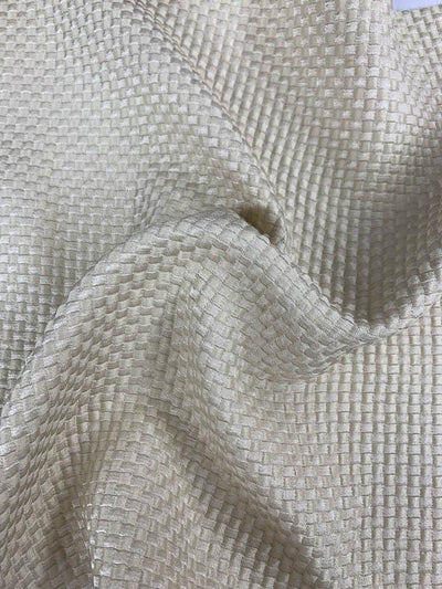 Textured Checkered Brocade - Champagne-Beige