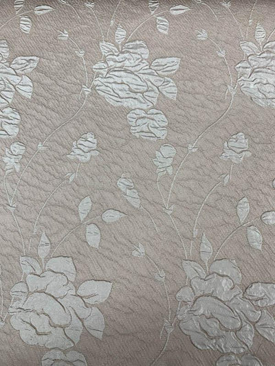 Floral Textured Light Weight Brocade - Tan