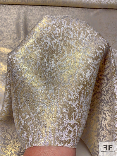 Metallic Abstract Light-Weight Brocade - Gold / Silver