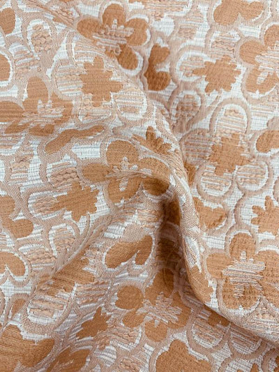 Floral Textured Brocade - Tan / Ivory