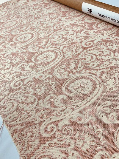 Paisley Pattern Brocade with Gold Lurex - Cream / Rose