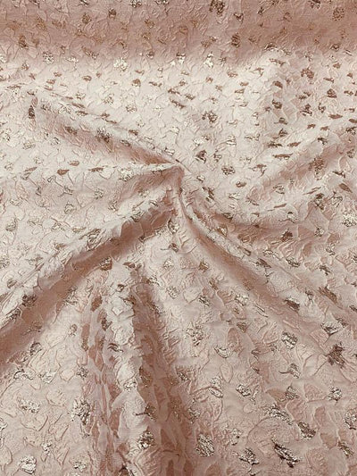 Pamella Roland Textured Abstract Brocade - Blush / Gold