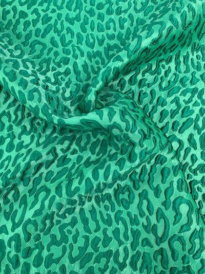 Italian Animal Pattern Matelassé Brocade - Green