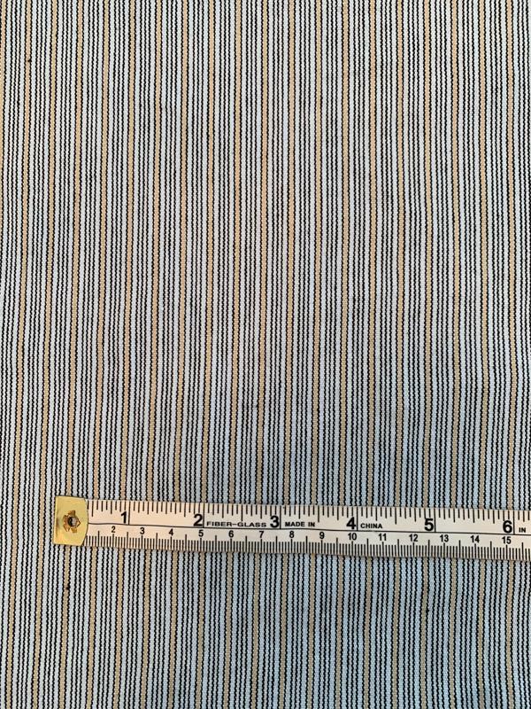 Vertical Striped Cotton Denim - Blue/Tan | FABRICS & FABRICS – Fabrics ...