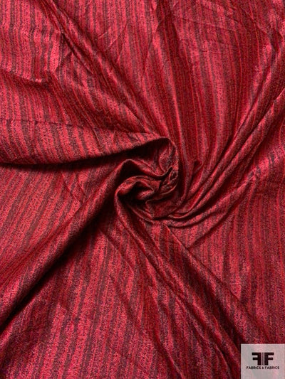 Streaky Striped Brocade - Red / Black