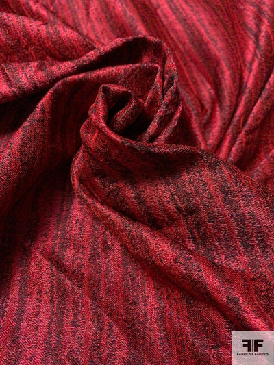 Streaky Striped Brocade - Red / Black