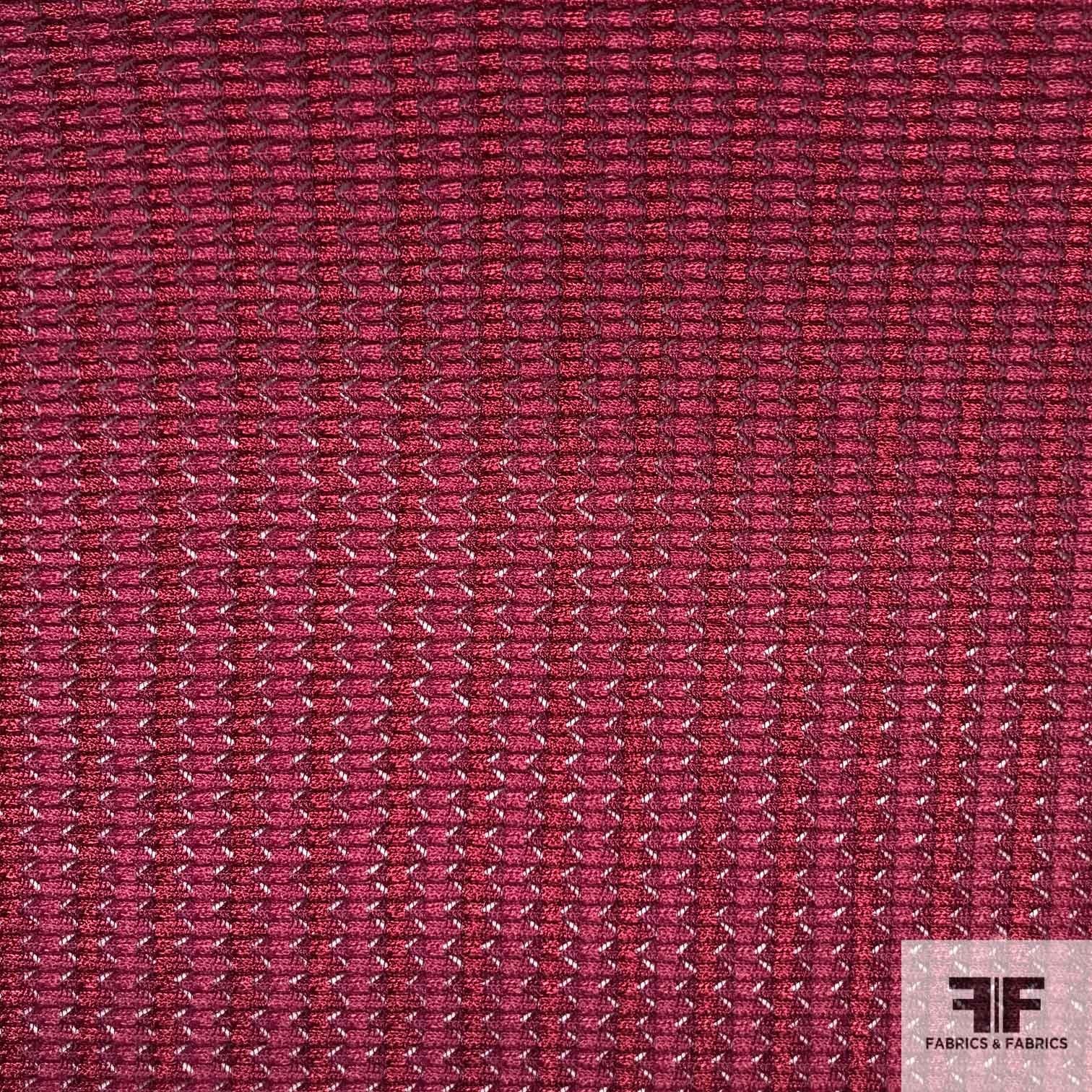 Maroon Textured Poly Knit - Fabrics & Fabrics