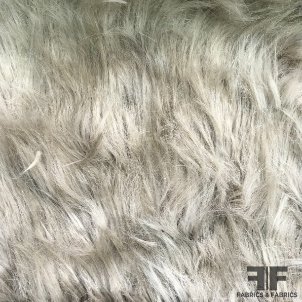 Beige Long Pile Faux Fur - Fabrics & Fabrics