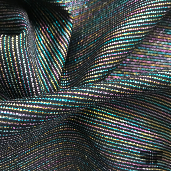 Metallic Rainbow Striped Lamé - Fabrics & Fabrics