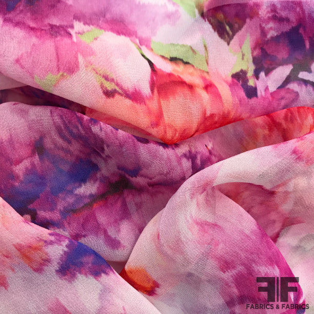 floral silk chiffon fabric