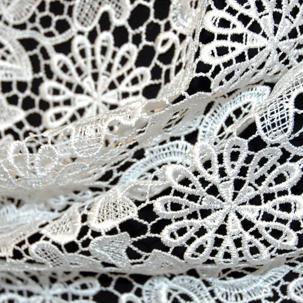 White Floral Guipure Lace - Fabrics & Fabrics