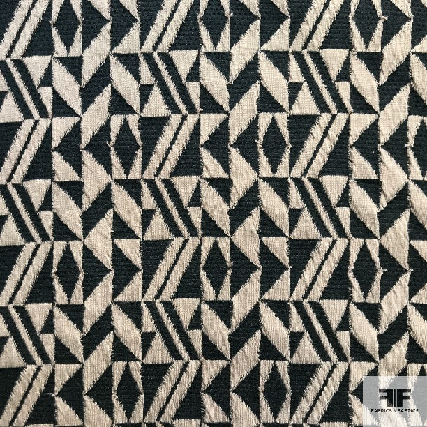 Black/Brown Geometric Novelty Knit - Fabrics & Fabrics