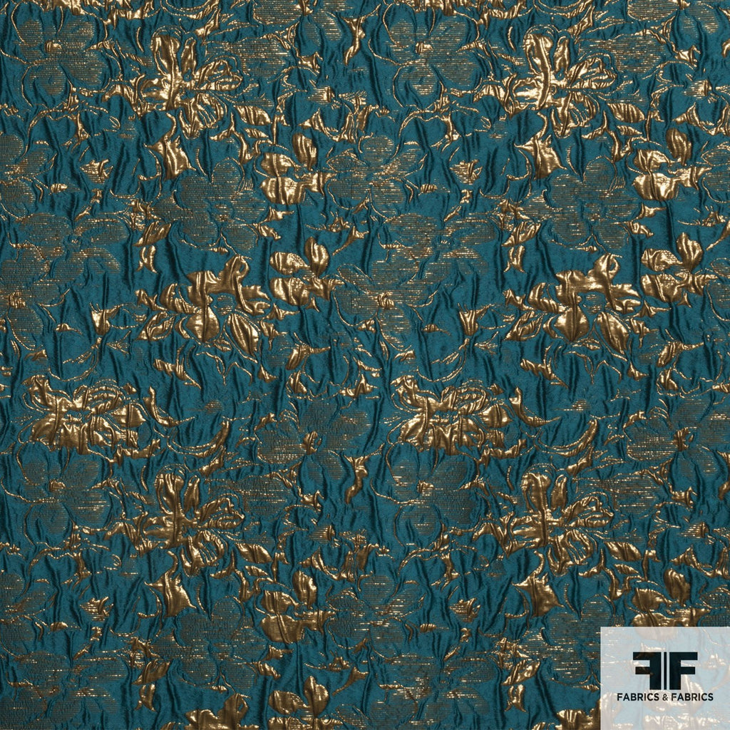 metallic floral brocade fabric texture