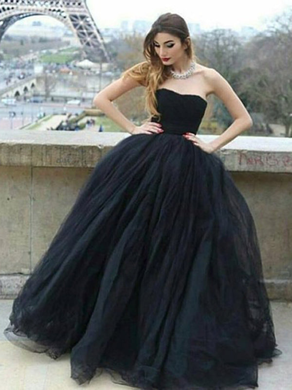 simple black ball gown