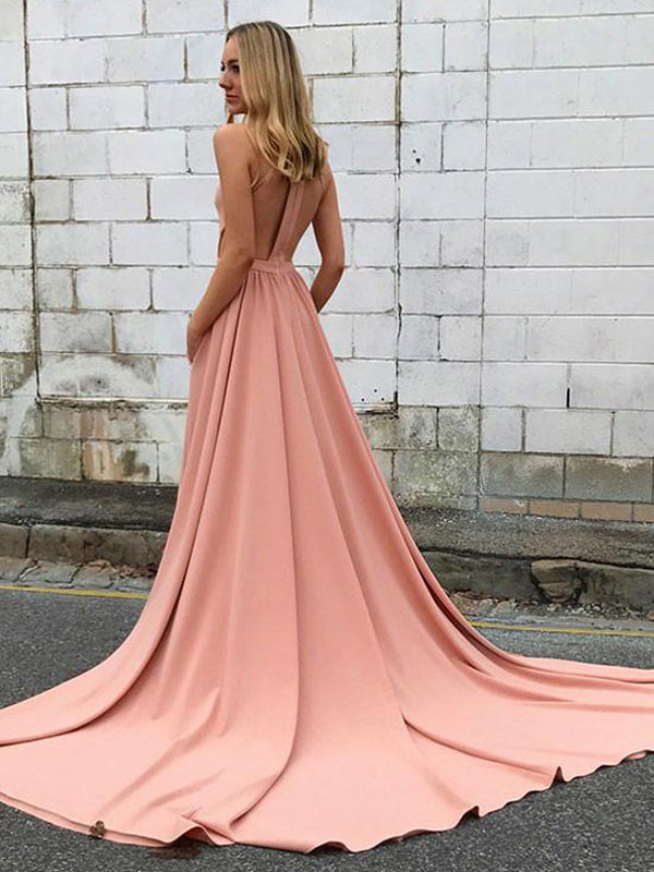 Elegant 2018 With Train Evening Dresses Sweet 16 Dresses Homecoming Dress Sheath Halter Long Simple Beautiful Ricici Com