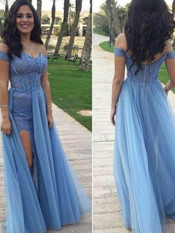 Chic A Line Prom Dress With Sleeves Simple Modest Elegant Cheap Long L ...