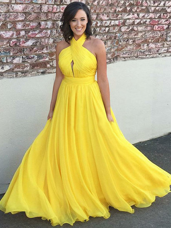 yellow cheap prom dresses