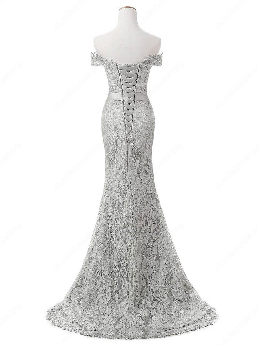 silver lace gown