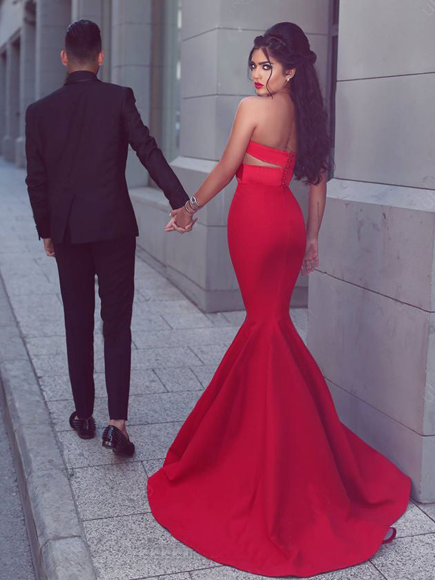 red tight formal dress