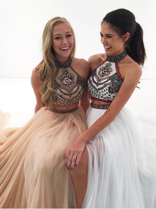 beautiful two piece prom dresses