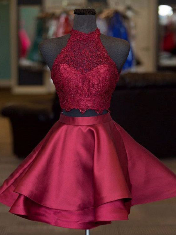 burgundy 2 piece dress