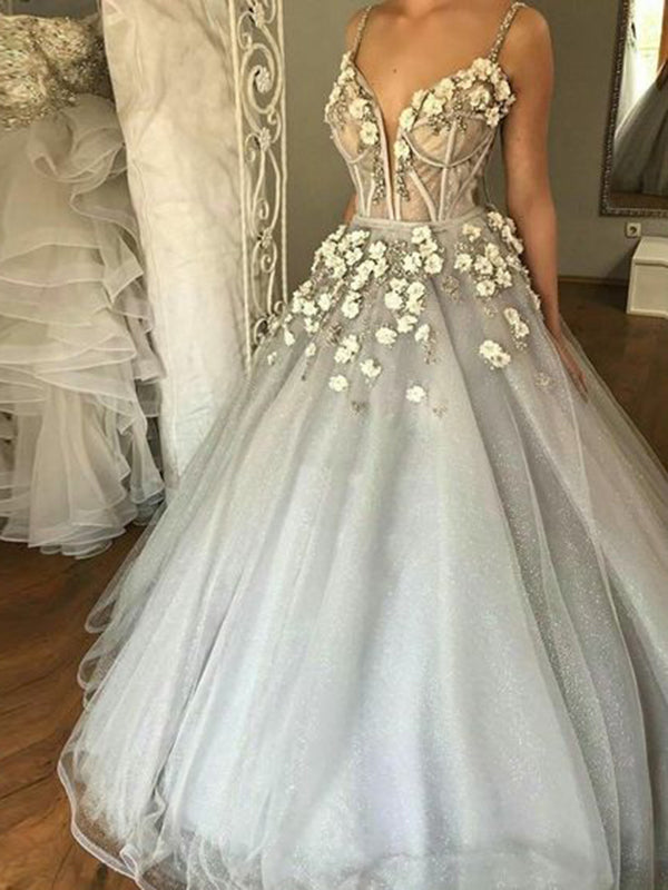 silver wedding dresses 2018