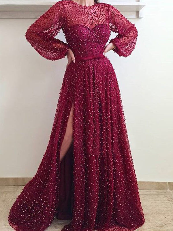 vintage burgundy dress