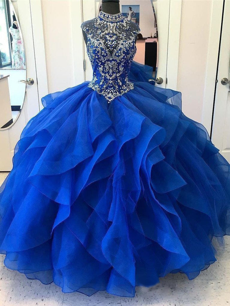 royal blue plus size ball gowns