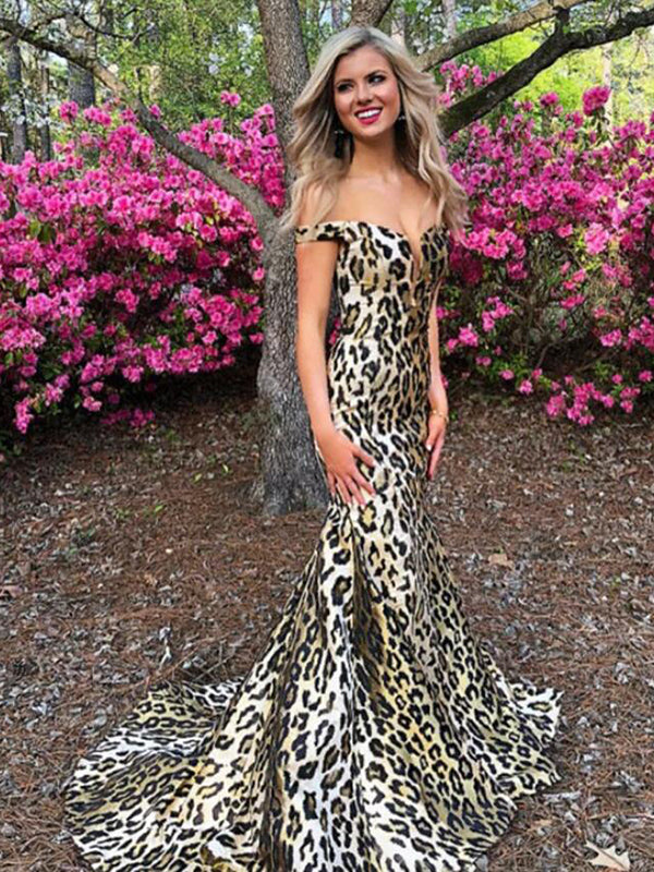 leopard evening gown