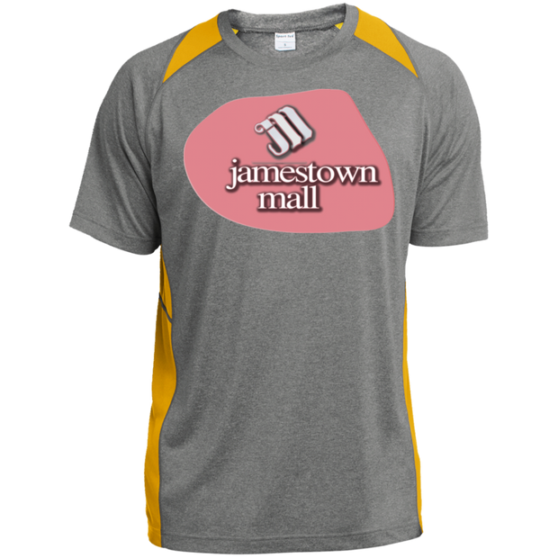 Jamestown Mall Red ST361 Heather Colorblock Poly T-Shirt