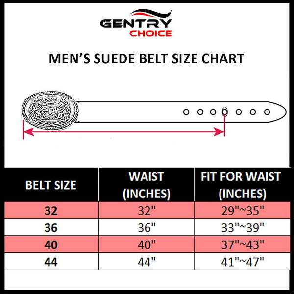 Bavarian Antiques Suede Leather Belt Size Chart