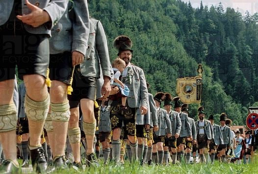 traditional men Bavarian Lederhosen