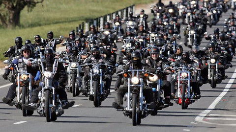 Biker Riders on road with motorcycle jackets