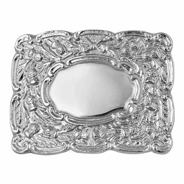 Celtic Knot Thistle Border Kilt Belt Buckle Silver Chrome Brass | Gentry Choice