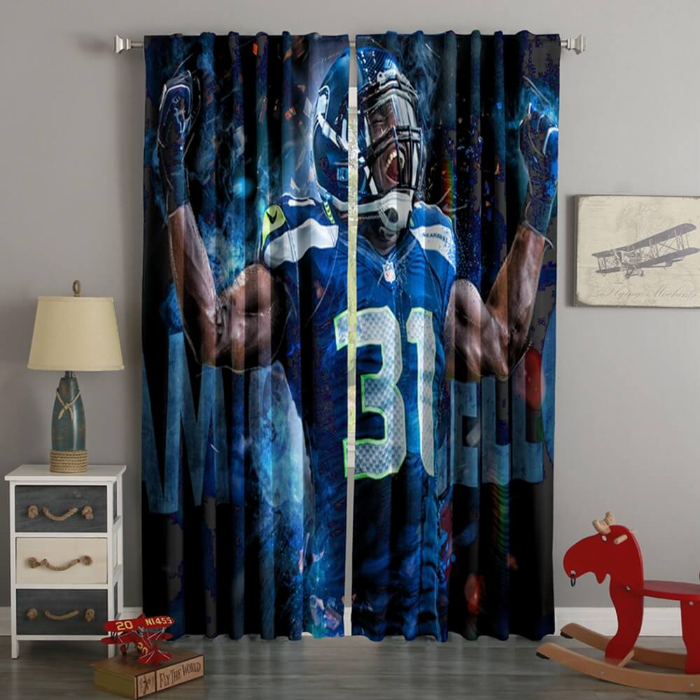 3d Printed Kam Chancellor Seattle Seahawks Style Custom Living Room Curtains 3d Printed Kam Chancellor Seattle Seahawks Style Custom Living Room
