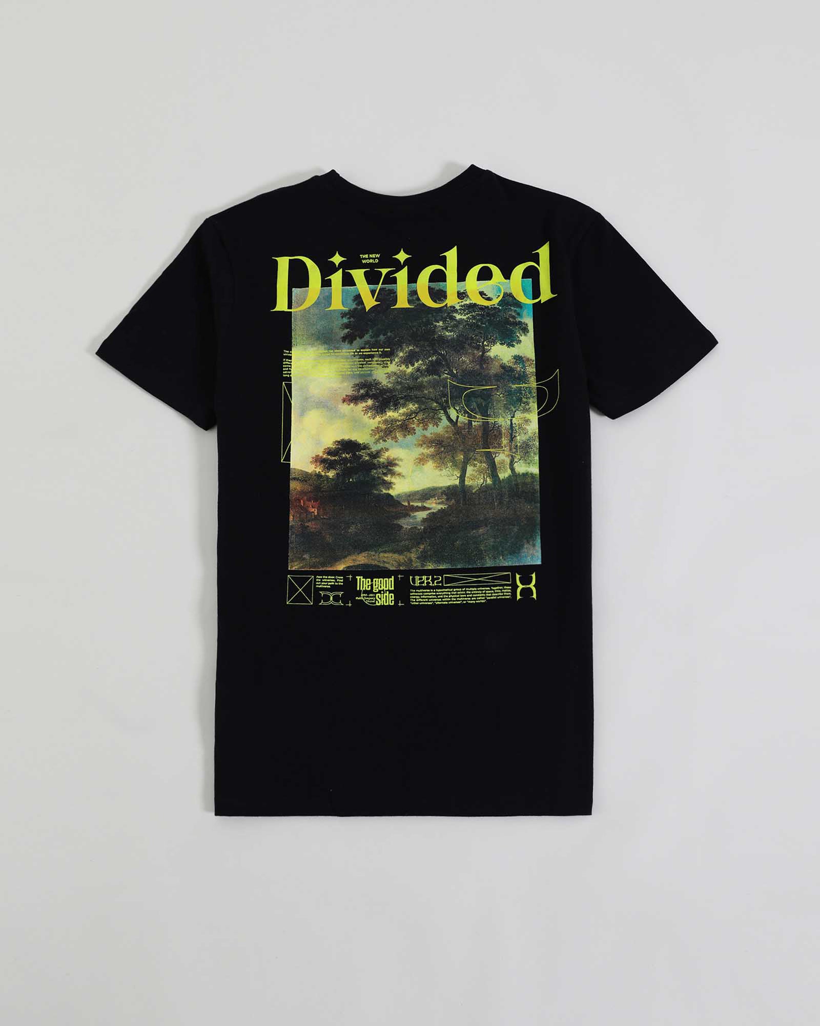 Regular Fit Divided Graphic Tee