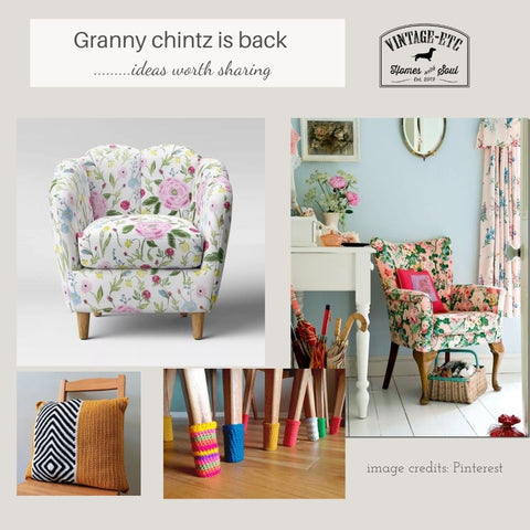 Granny and chintz decor is here for 2022, blog by vintage-etc 
