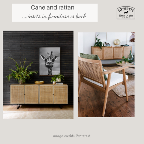 Rattan and cane insets are back - custom orders - blog by vintage-etc6